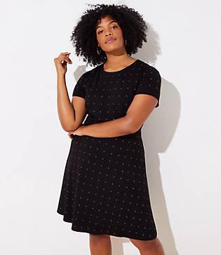 Loft Plus Studded Flare Dress
