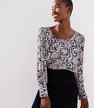 Loft Floral Paisley Scoop Next Blouse