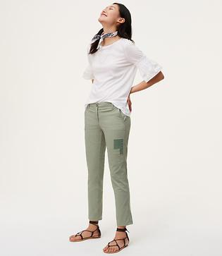 Loft Skinny Patchwork Cropped Chinos