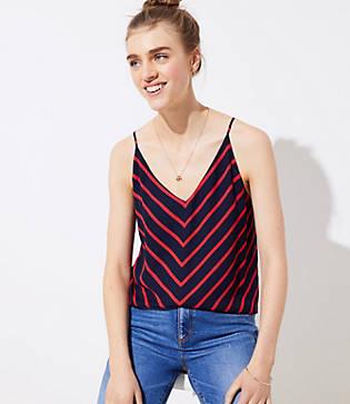 Loft Chevron Bar Back Strappy Cami