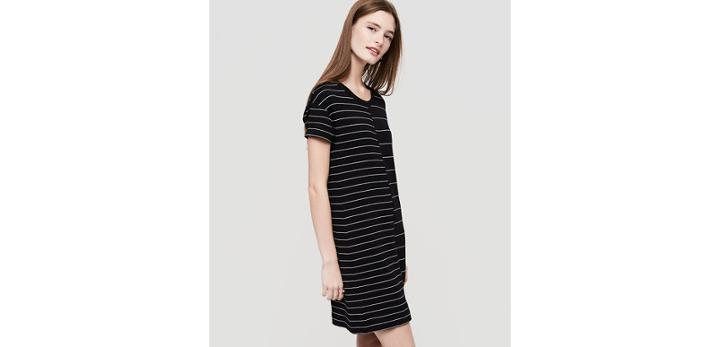 Loft Lou & Grey Mixstripe Signaturesoft Tee Dress