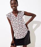 Loft Floral V-neck Flutter Shell