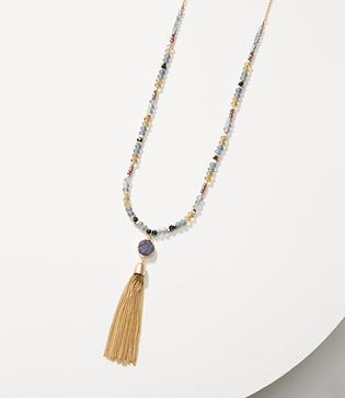 Loft Stone Pendant Tassel Necklace