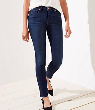 Loft Curvy Slim Pocket Skinny Jeans In Staple Dark Indigo Wash
