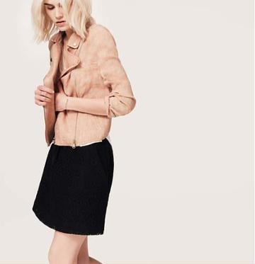LOFT Lou & Grey Linen Blush Moto Jacket, Cocoa Parfait