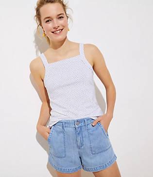 Loft Dotted Ribbed Square Neck Tank