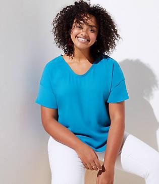 Loft Plus Mixed Media Top