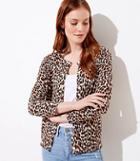 Loft Leopard Print 3/4 Sleeve Cardigan