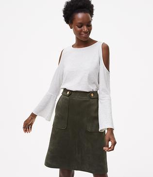 Loft Flecked Cold Shoulder Bell Sleeve Tee
