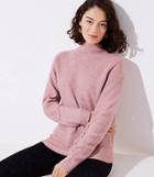 Loft Back Zip Mock Neck Sweater