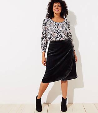 Loft Plus Velvet Wrap Skirt