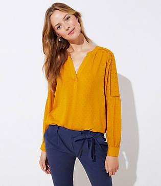 Loft Cutout Clip Dot Blouse