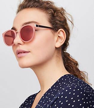 Loft Iridescent Round Sunglasses