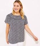 Loft Plus Daisy Lacy Yoke Mixed Media Top