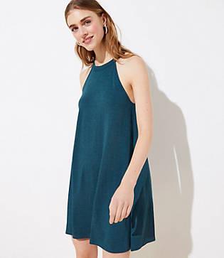 Loft Cutout Back Halter Swing Dress