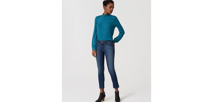 Loft Modern Skinny Crop Jeans In Mid Stonewash