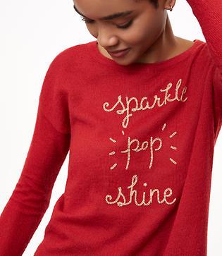 Loft Sparkle Pop Shine Sweater