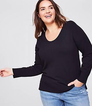 Loft Plus Refined Scoop Neck Sweater