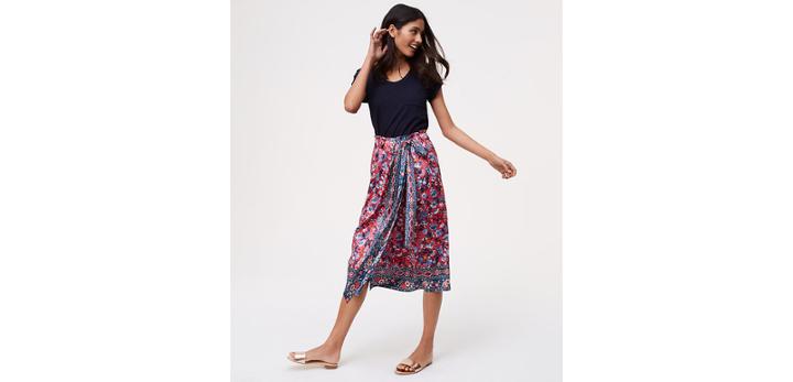 Loft Rose Garden Wrap Skirt