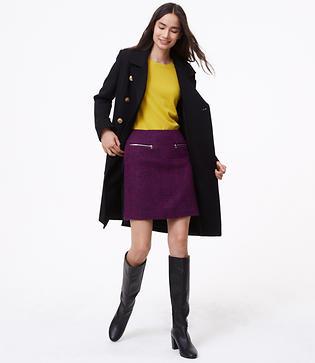 Loft Chevron Zip Pocket Skirt