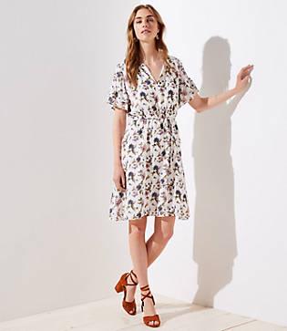 Loft Wildflower Flounce Dress