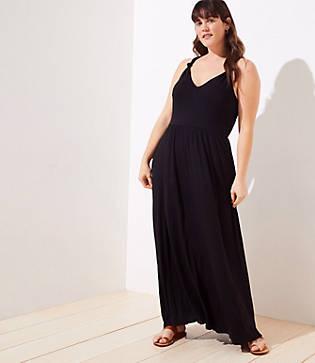 Loft Plus Loft Beach Knotted V-back Maxi Dress