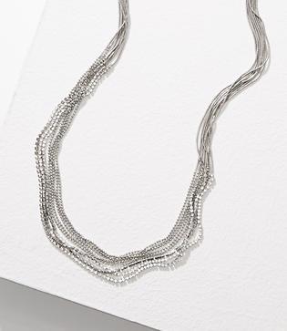 Loft Multistrand Crystal Chain Necklace