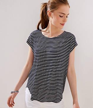 Loft Striped Pebbled Swing Tee