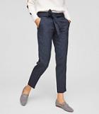 Loft Slim Tweed Tie Waist Pants In Marisa Fit