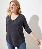 Loft Plus Dotted V-neck Shirttail Tunic Tee