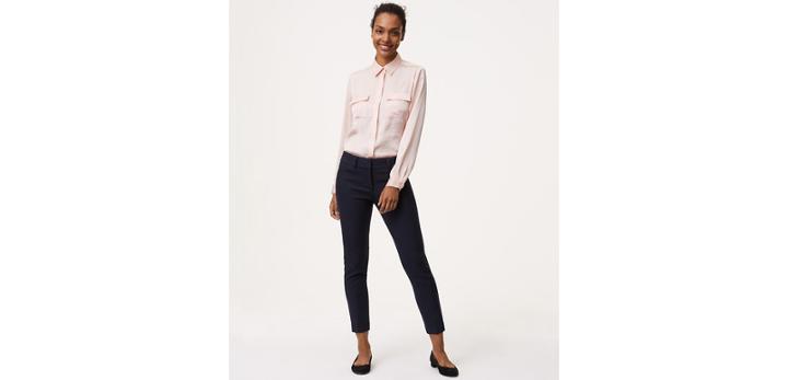 Loft Skinny Micro Plaid Ankle Pants In Julie Fit