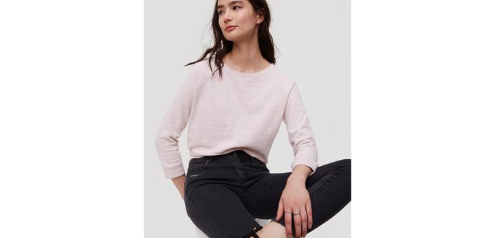 Loft Modern Destructed Skinny Jeans In Washed Black