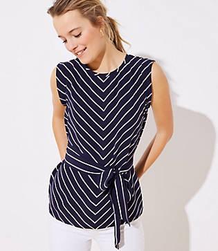 Loft Chevron Wrap Waist Top