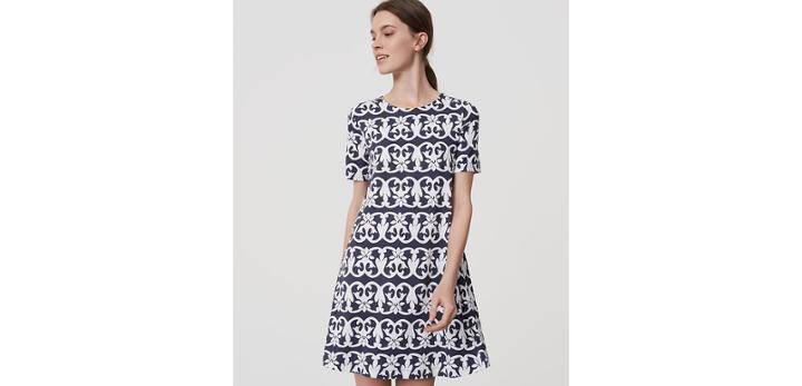 Loft Vineyard Stripe Swing Dress