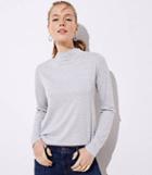 Loft Button Back Mock Neck Top