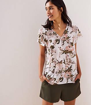 Loft Bouquet Buttoned Petal Sleeve Top