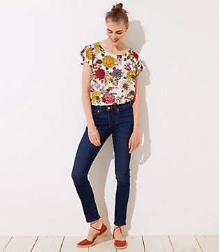 Loft Modern Slim Pocket Skinny Jeans In Staple Dark Indigo Wash