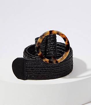 Loft Woven Tortoiseshell Print Ring Waist Belt