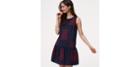 Loft Floral Scroll Drop Waist Dress