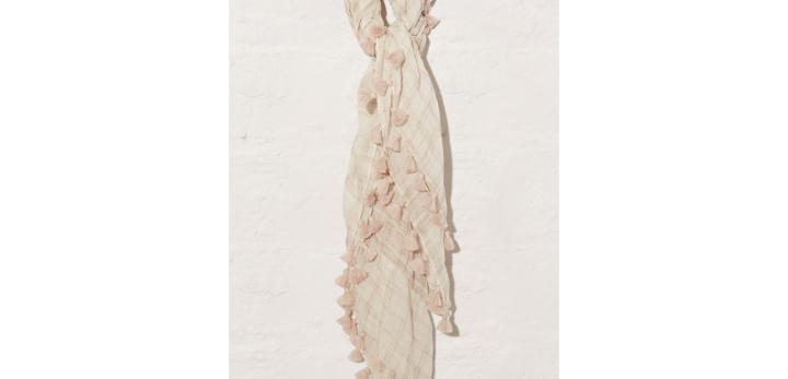 Loft Lou & Grey Plaid Tassel Scarf