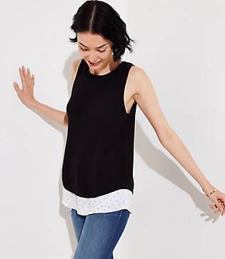 Loft Dotted Two In One Sweater Tank