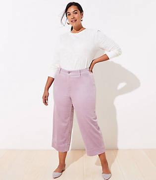Loft Plus Velvet Slim Wide Leg Pants