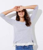 Loft Mixed Media Ruffle Tee