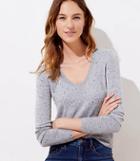 Loft Flecked Luxe Knit Shirttail Sweater