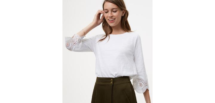 Loft Lace Cuff Tee