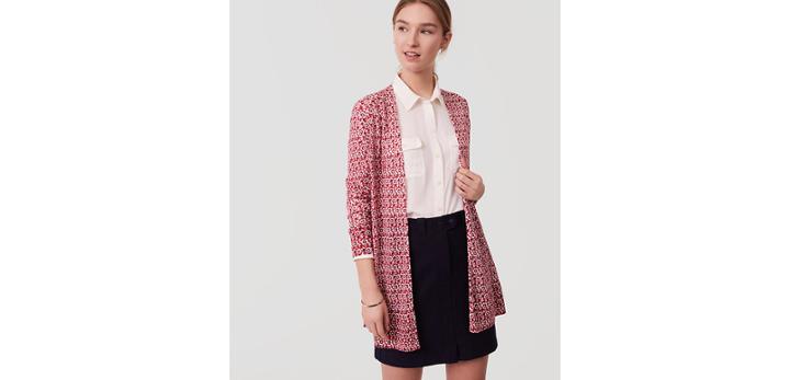 Loft Magnolia Fine Knit Open Cardigan
