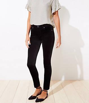 Loft Velvet Skinny Jeans In Black