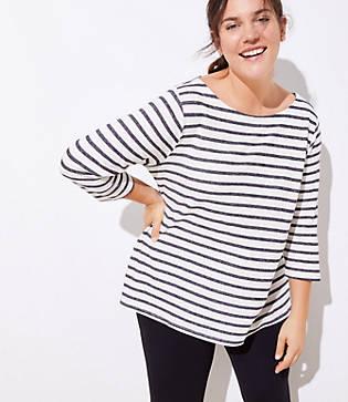 Loft Plus Striped Tulip Back Sweatshirt