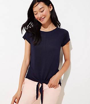 Loft Tie Hem Linen Tee