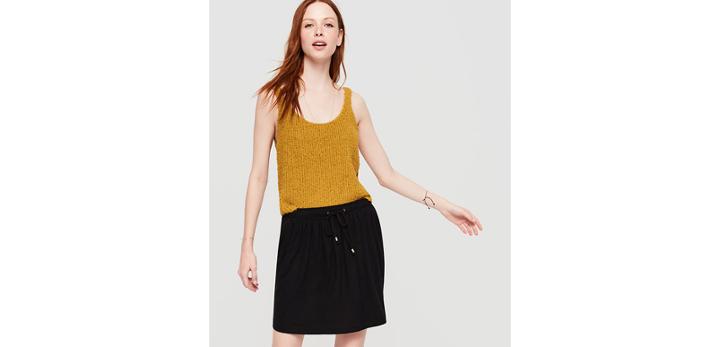 Loft Lou & Grey Linen Jersey Drawstring Skirt